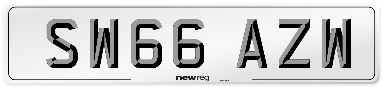 SW66 AZW Number Plate from New Reg